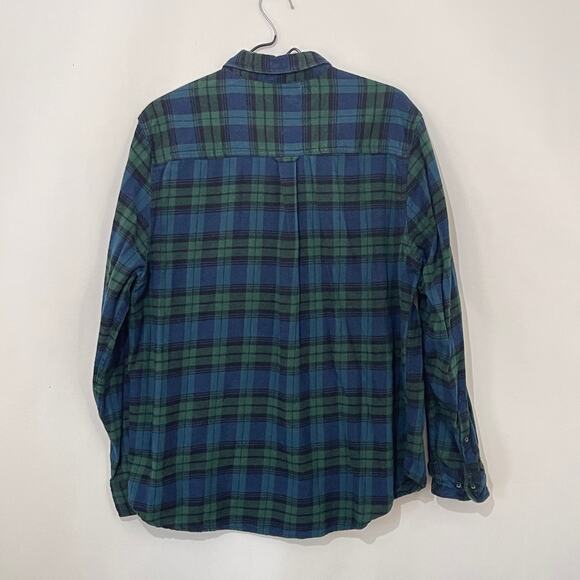 Woolrich Flannel Shirt Mens XL Blue Green Tartan Plaid Button Down Long Sleeve - Picture 2 of 9